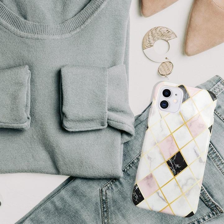 Actual product image Uunique Hard cover DIAMOND MARBLE black/white/pink (Apple iPhone 11)