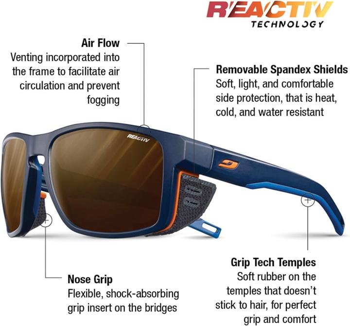 Produktbild Julbo Herren Shield Cameleon Sportbrille (Blau matt, photocromatic)