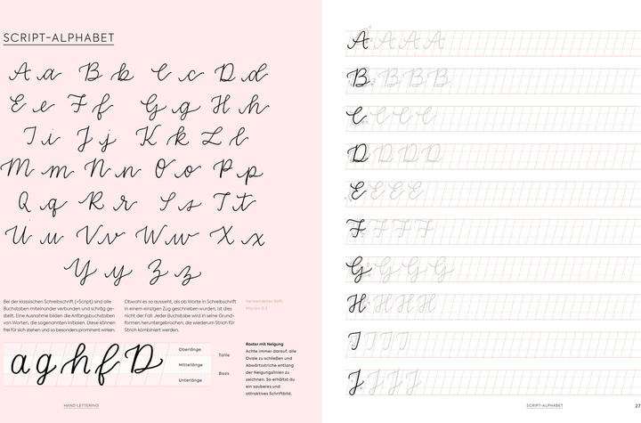 Image du produit Handlettering Alphabete Das Übungsheft mit Stift (Allemand, Tanja Cappell, 2018)