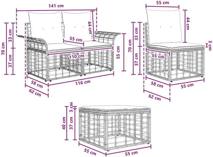 Produktbild vidaXL Gartenmöbel Set