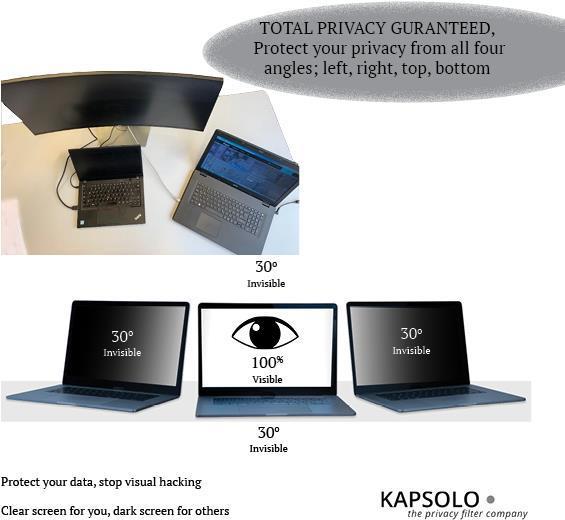 Actual product image Kapsolo 4-way privacy filter self-adhesive for iPhone 13 MINI (Apple iPhone 13 mini)