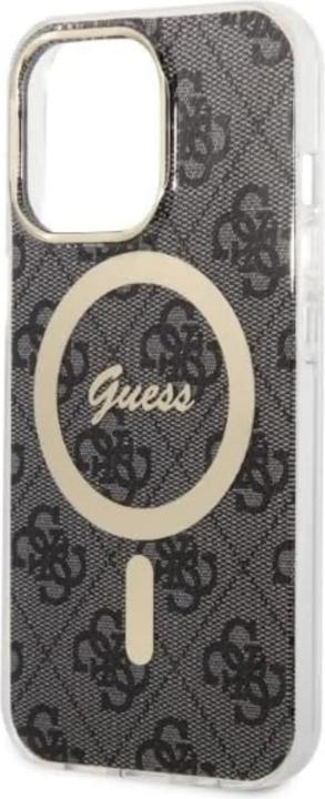 Produktbild Guess Zestaw GUBPP13LH4EACSK Case+ Charger iPhone 13 Pro czarny/black hard case 4G Print MagSafe (Apple iPhone 13 Pro)