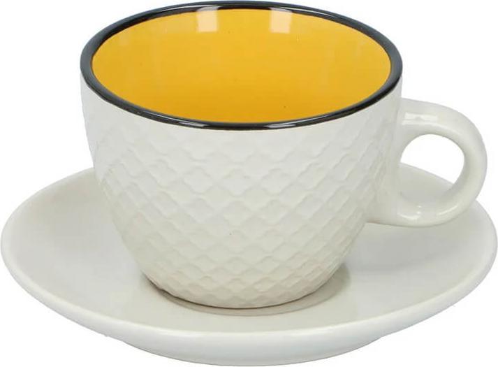 Actual product image Beanarella Cappuccino cups with saucers, made of porcelain, set of 4 (200 ml, 4 x)