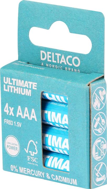 Produktbild Deltaco ULT-R03LI-4P (4 Stk., AAA)