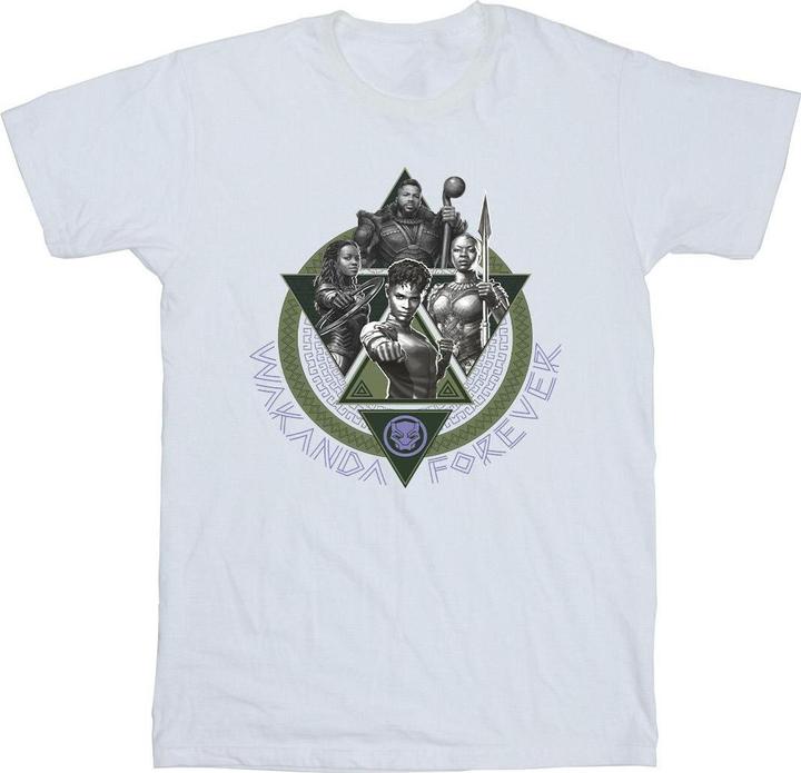 Actual product image Mens Black Panther Wakanda Forever Group Ring Pose T-Shirt (4XL)