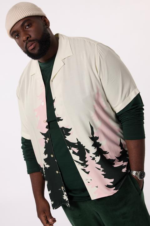 Produktbild Sthuge Hemd, Halbarm, Alloverprint, Cuba Kragen, kastiger Fit (4XL)