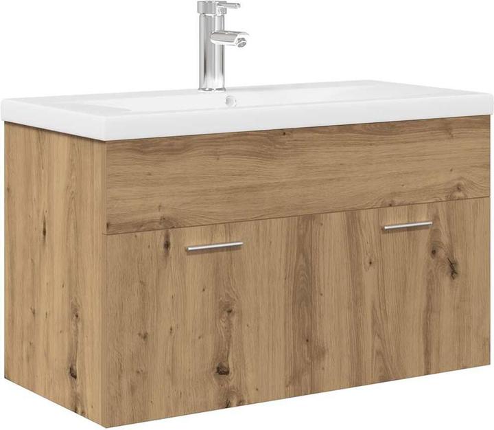 Produktbild vidaXL Waschbeckenunterschrank mit Einbaubecken und Wasserhahn Bad Waschtisch