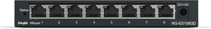 Actual product image Ruijie 8-port Gigabit unmanaged switch, 8 Gigabit RJ45 ports, steel case (8 ports)