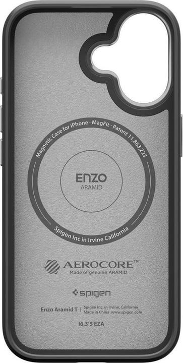 Produktbild Spigen - Enzo Aramid "T" MagSafe - iPhone 17 - Black / Silver (Apple iPhone 17)