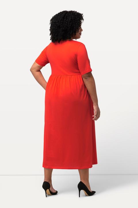 Produktbild Ulla Popken Jerseykleid, Empirenaht, A-Linie, V-Ausschnitt, Halbarm (50, 52)
