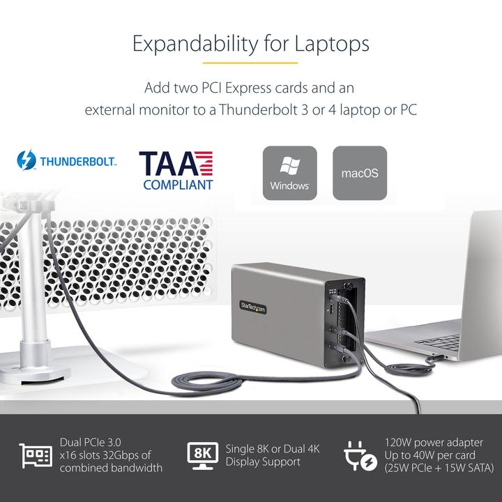Image du produit StarTech 2TBT3-PCIE-ENCLOSURE (Thunderbolt, 2 ports)