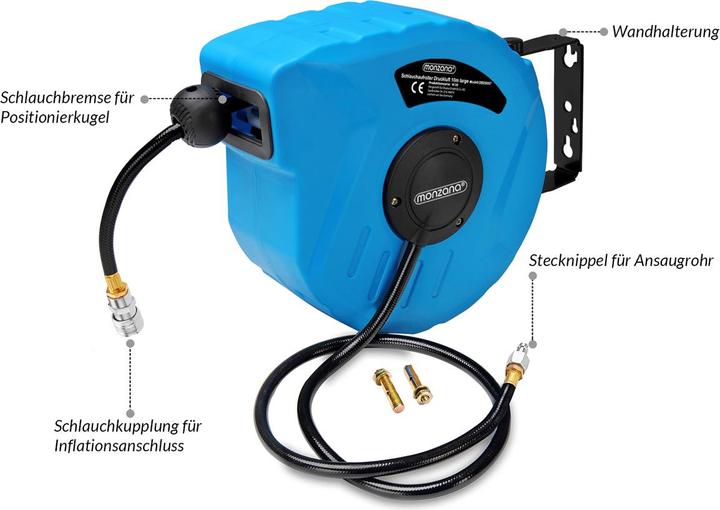 Actual product image Deuba Compressed air hose reel