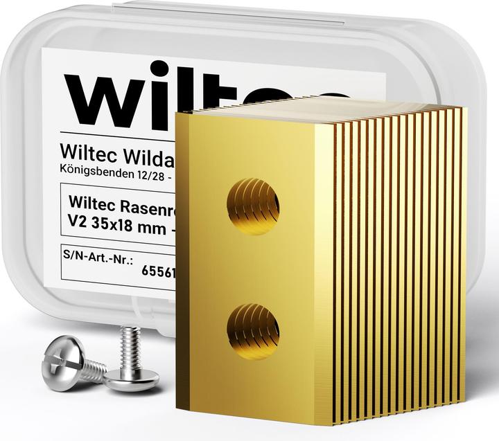 Produktbild Wiltec Rasenroboter Messer Set Titan V2 35x18mm 18 Stück Mähroboter Rasenmäher (Mähroboter, Rasenmäher Messer + Ersatzmesser Gartenmaschinen)
