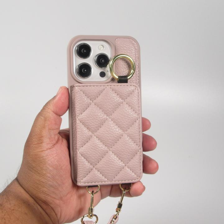 Produktbild PhoneLook Hülle Gepolstertes Leder mit Spiegel und Kartenfach grosse abnehmbare Riemen (Apple iPhone 15 Pro Max)