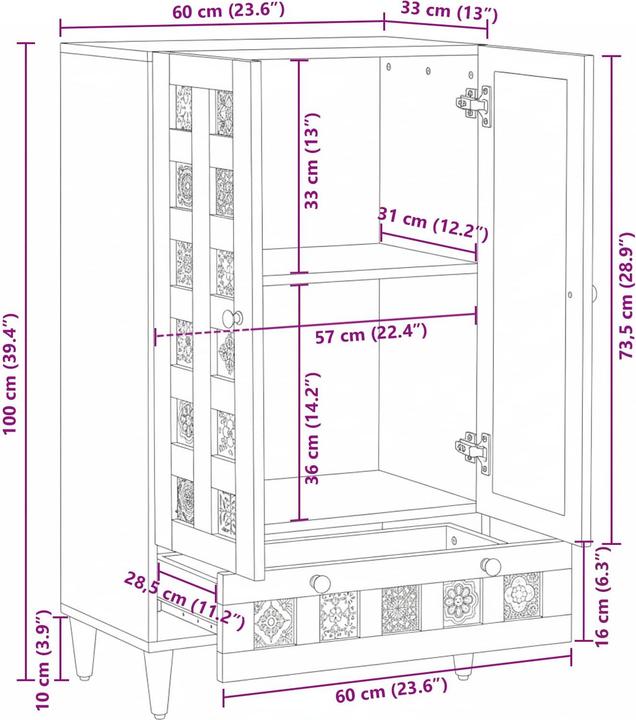 Produktbild vidaXL Highboard Schrank