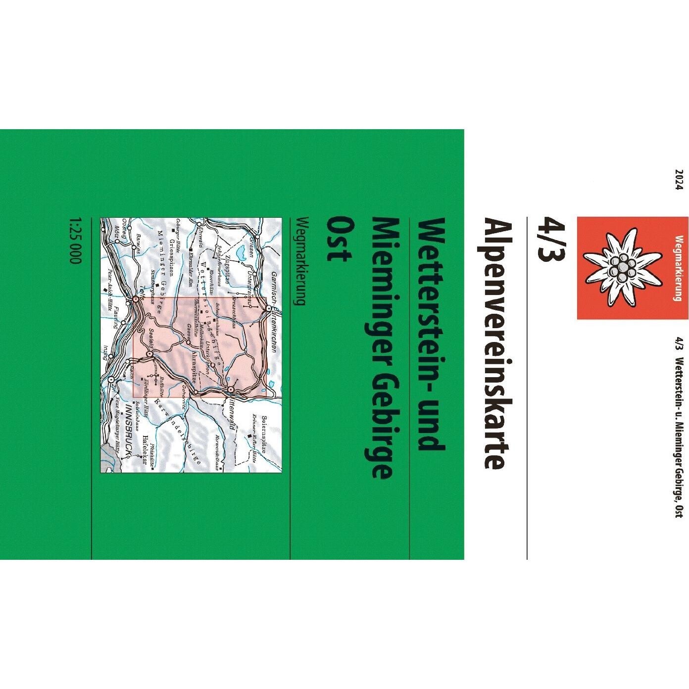Wetterstein- und Mieminger Gebirge, Ost, Landkarte