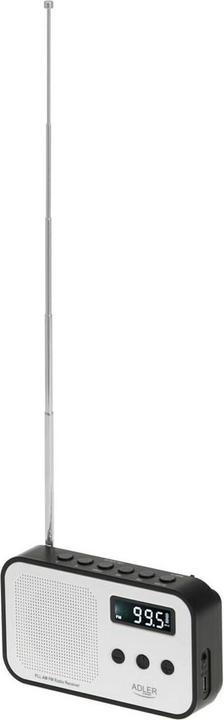 Image du produit Adler Interactive solution | Digital radio PLL AM/FM | AD 1907 | Alarm function | White/Black (AM, FM, KW, PLL)