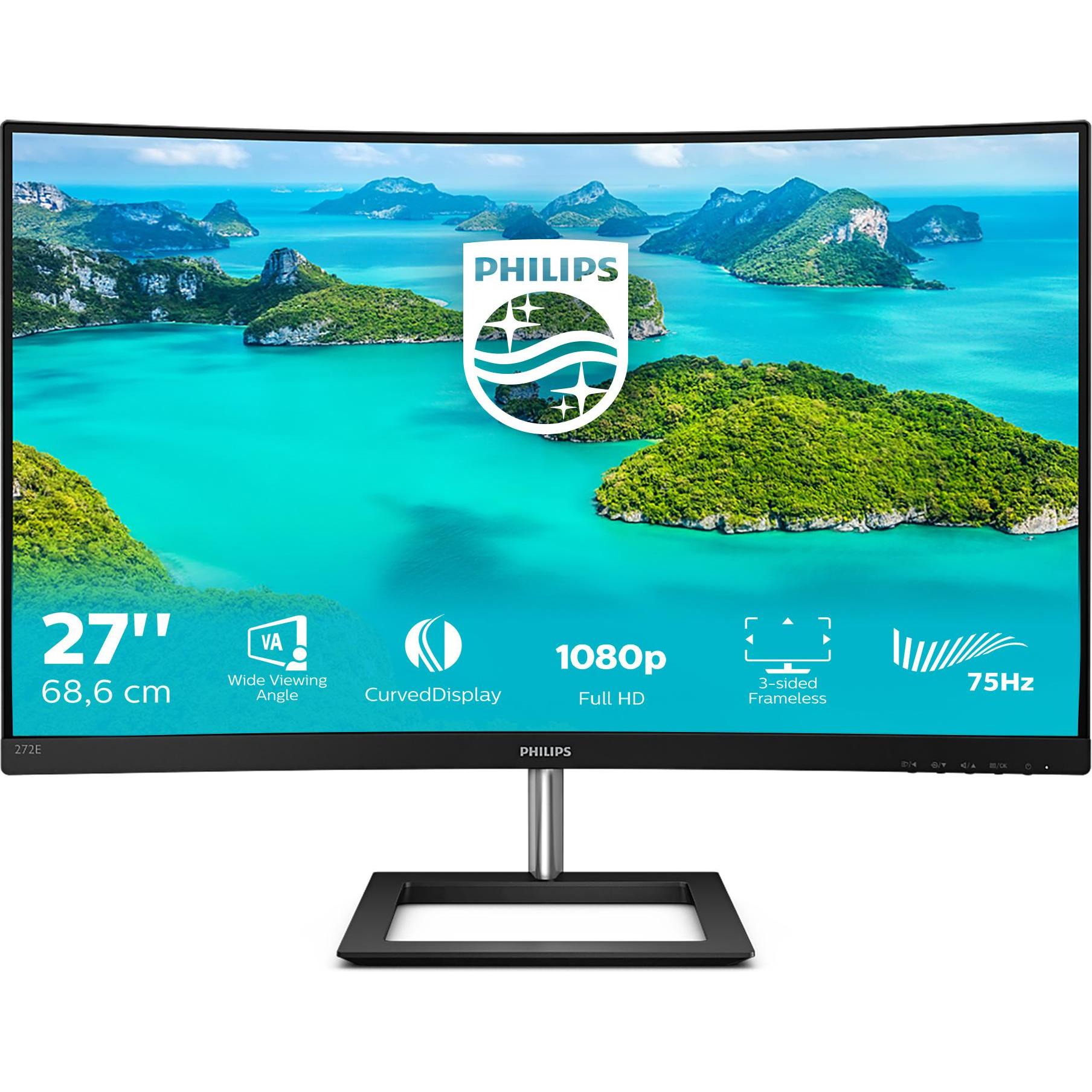 Philips 272E1CA/00 (1920 x 1080 Pixel, 27"), Monitor, Schwarz