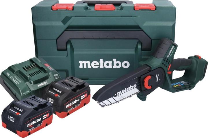 Produktbild Metabo MS 18 LTX 15 Akku Gehölzsäge 18 V 15 cm 5 m/s + 2x Akku 5,5 Ah + Ladegerät + metaBOX