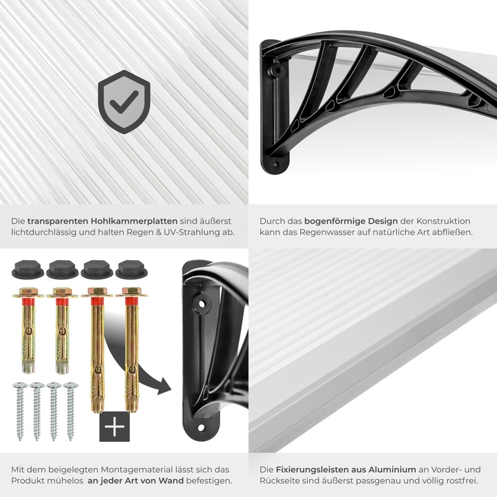 Image du produit tectake Marquise Auvent de porte