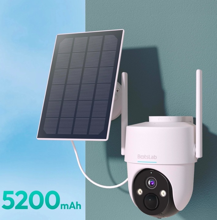 Actual product image Botslab PT Battery Wi-Fi Camera, 5200mAh Rechargeable Battery, AI Human Detection, IP65 Weatherproof