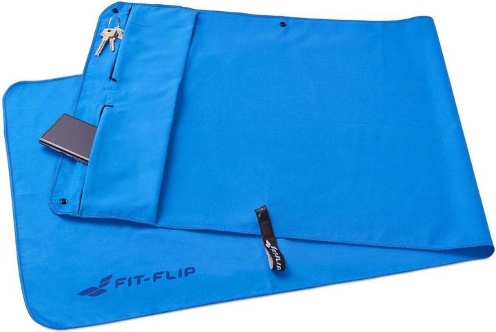 Immagine prodotto Fit-Flip Fitnesshandtuch Mikrofaser mit Reissverschlusstasche 130x48cm (130 x 48 cm)