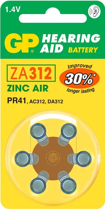 Produktbild GP Batteries GP Knopfzelle ZA312, 1.4V, 6 Stk. (6 Stk., CR2025, 170 mAh)