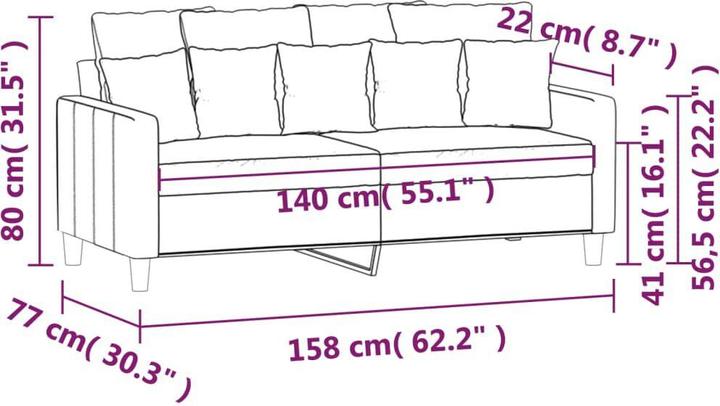 Produktbild vidaXL 2-Sitzer-Sofa (2-Sitzer)