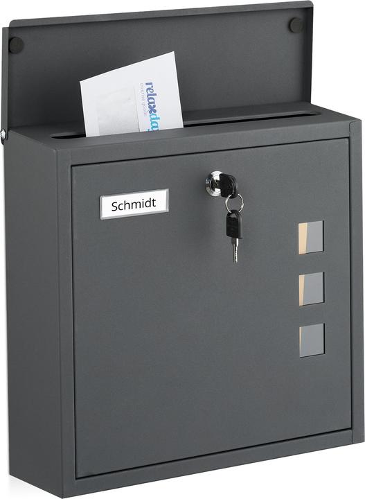 Relaxdays Briefkasten mit Sichtfenster