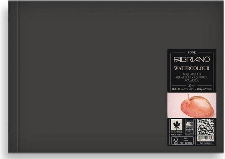 Actual product image Fabriano Watercolour pad book A5, 30 sheets (A5, Hardcover)