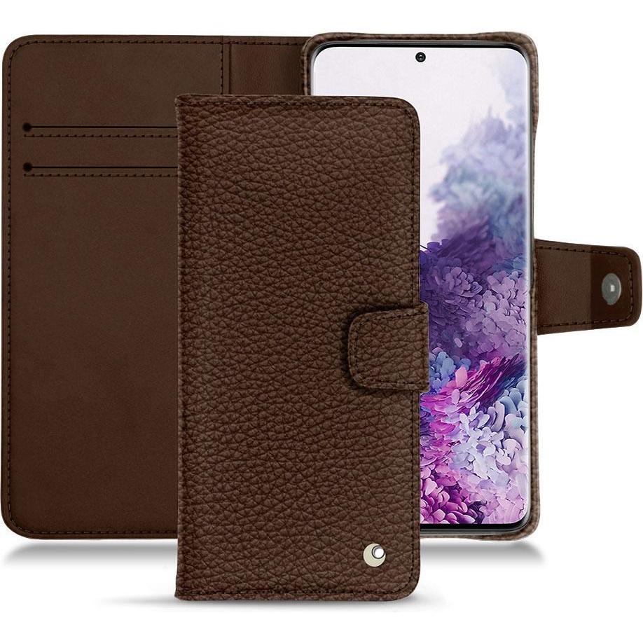 Noreve Lederschutzhülle Wallet (Samsung Galaxy S20+), Smartphone Hülle, Braun