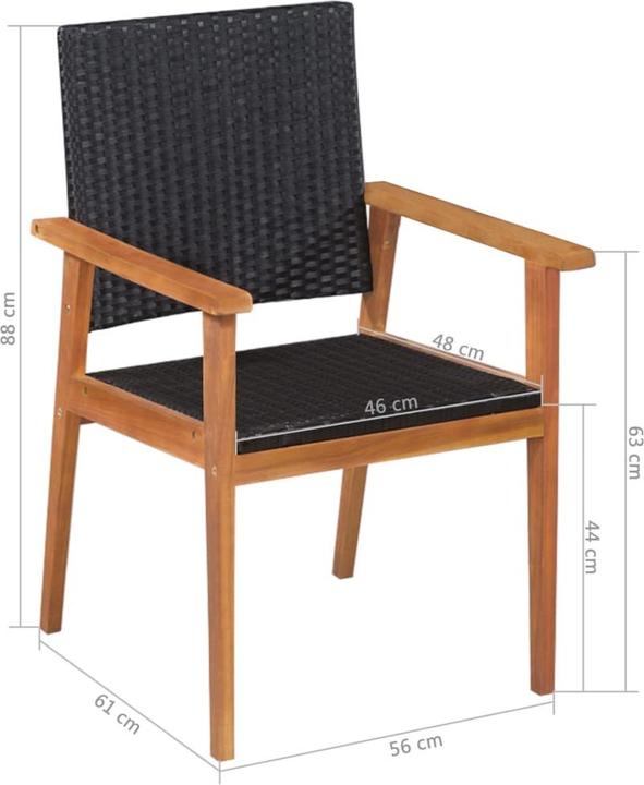 Produktbild vidaXL Garten Essgruppe (120 x 70 x 74 cm)