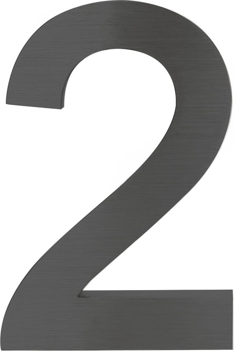 Produktbild Wiltec Hausnummer 2 Edelstahl Hausnummer modern 3D-Design rostfrei