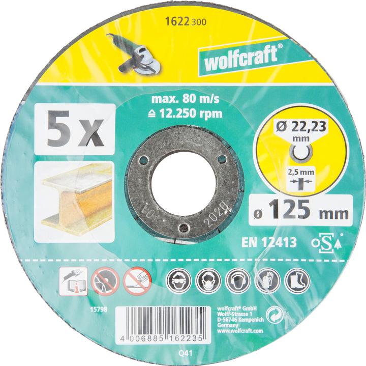 Produktbild wolfcraft 5 Trennscheiben Metall ø125x2,5x22,2mm
