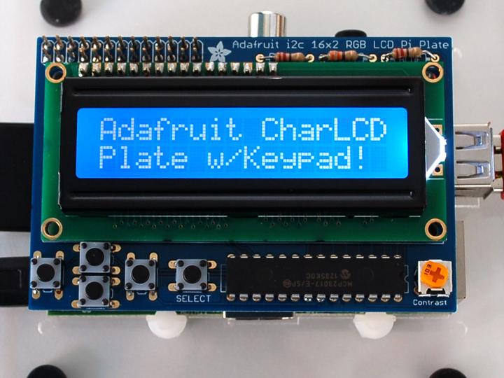 Produktbild Adafruit Blue&White 16x2 LCD+Keypad Kit for Raspberry Pi (Display)