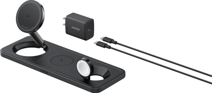 Actual product image Anker Stacja magnetyczna pozioma MagGo 15W 3-in-1 Czarna (25 W)