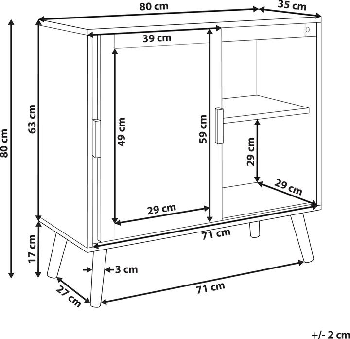 Immagine prodotto Beliani Hodgen (80 x 35 x 80 cm)