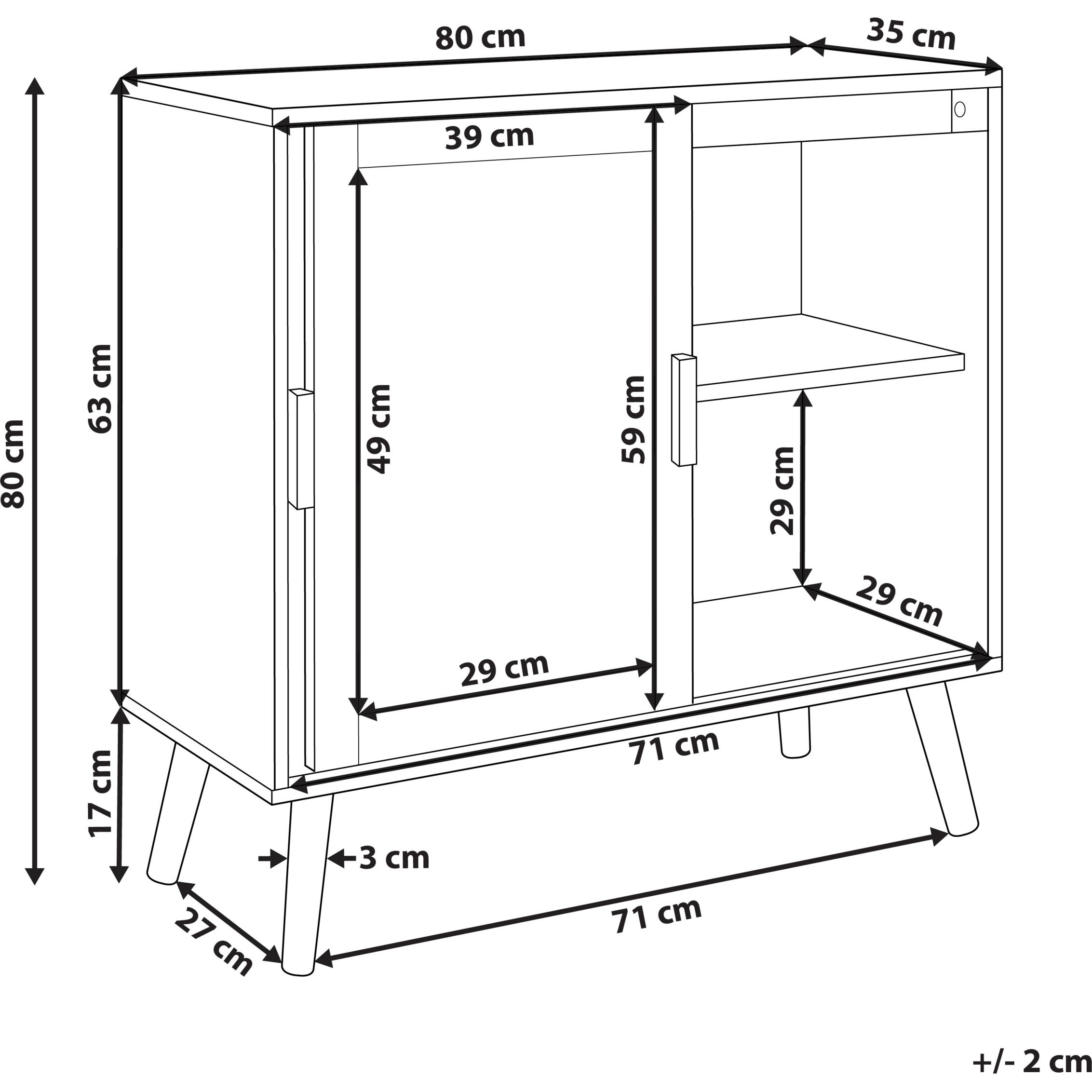 Thumbnail - Beliani, Kommode + Sideboard, Hodgen (80 x 35 x 80 cm)