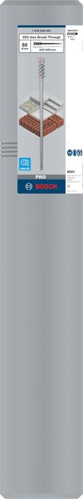 Produktbild Bosch Professional Zubehör PRO SDS max-9 Break Through Bohrer, 80 x 450 x 600 mm (80 mm)