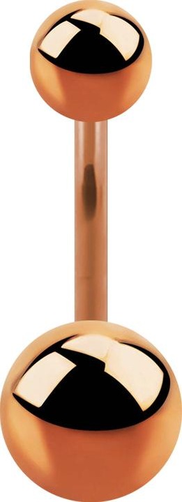 Produktbild Star Piercing Banane Innengewinde rosegold mit zwei Kugeln (ohne Messing, Titan G23)