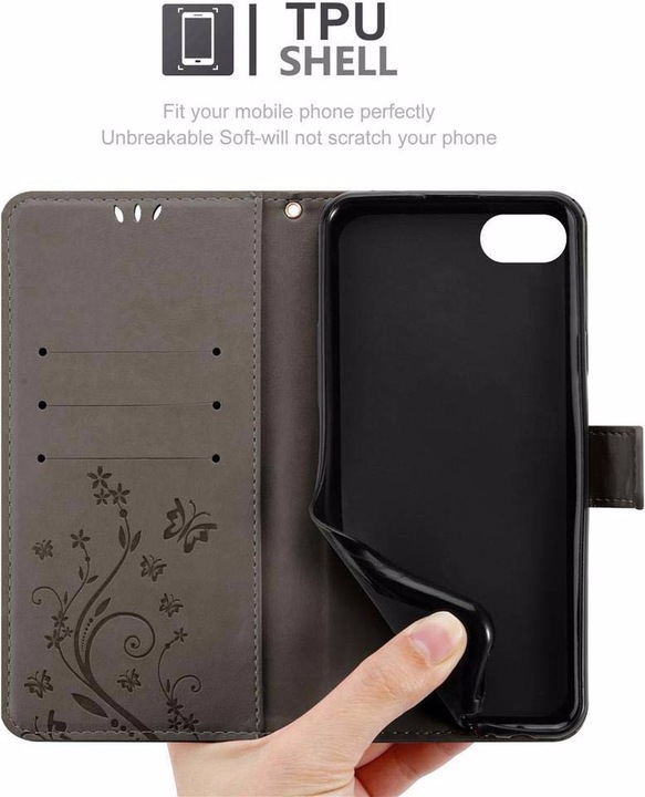 Produktbild Cadorabo Flower Book Cover (Apple iPhone 7, Apple iPhone SE (2nd Gen))