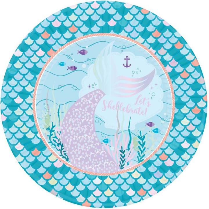 Actual product image Amscan Assiettes Sirène Anniversaire (1x)