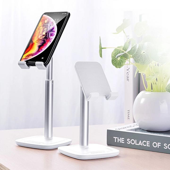 Actual product image Choetech H035 aluminum stand for a phone or tablet with adjustment - white and silver