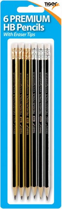 Produktbild Tiger Stationery Bleistift mit Radierer (HB, 6 x)