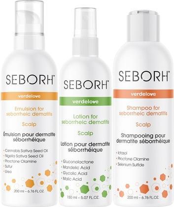 Seborh Seborrheic Dermatitis Kit Shampoo 200ml + Emulsie 200ml + Hoofdhuidlotion 150ml (Haarverzorgingsset)