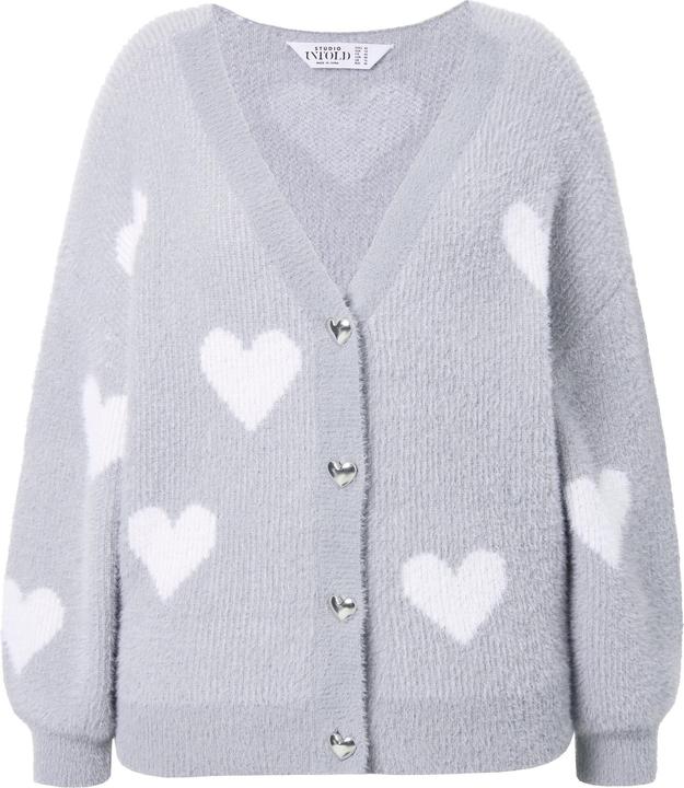 Image du produit Studio Untold Cardigan oversize. Maille ultra-douce. Motif coeurs (58)