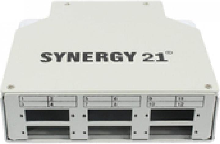 Actual product image Synergy 21 Fibre optic patch panel for DIN rail, 6xSC duplex/LC quad sockets, without couplers, light grey,