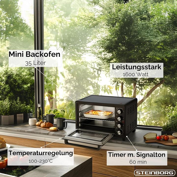 Image du produit Steinborg Kleinbackofen mit Umluft & Drehspiess