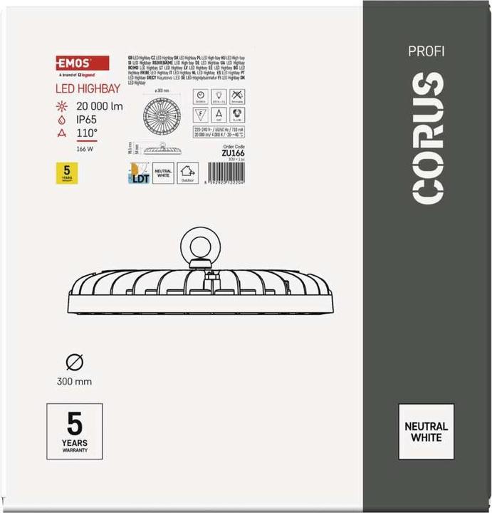 Immagine prodotto Emos Proiettore a LED HIGHBAY CORUS 166W (20000 lm)