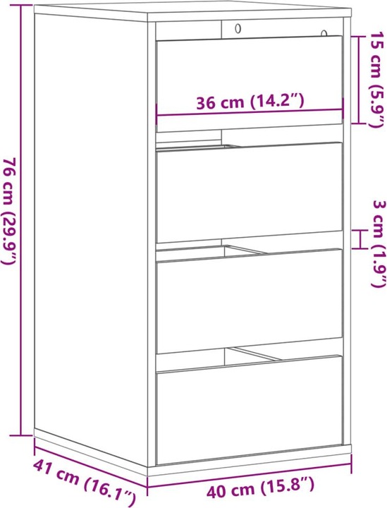 Produktbild VidaXL Kommode (40 x 41 x 76 cm)